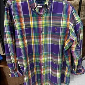 XL Ralph Lauren Men's Purple Plaid Shirt